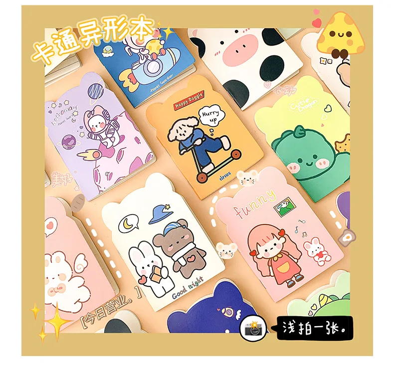Ästhetisches Niedliches Notizbuch Kawaii Cartoon Taschenjournal für Mädchen Tragbare Geschenkidee für Tagebuchführung Schule und Leben – Detail 14