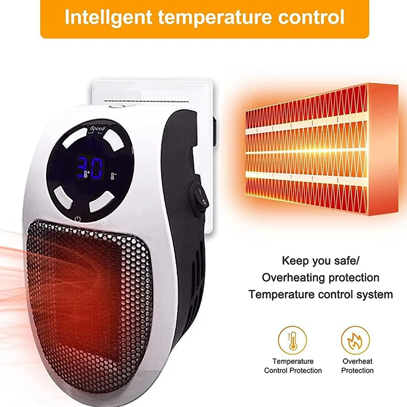 Portable Heater Electric Heater Plug-in Room Home Appliance Heating Furnace Mini Radiator Remote Heating 500W