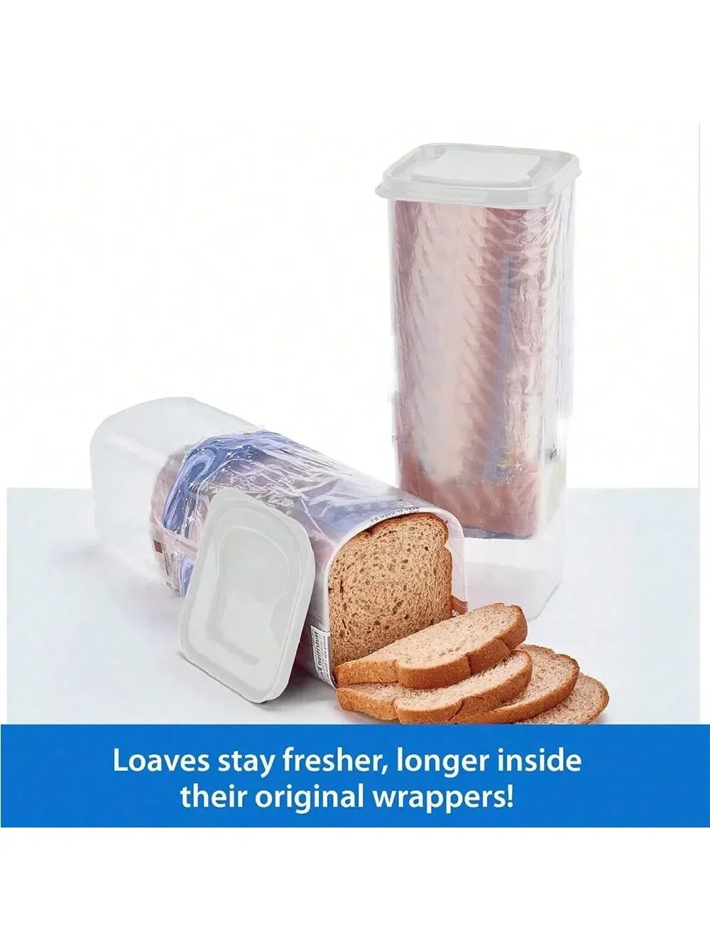 Bread boxes Plastic bread containers for bread storage on kitchen counters, high mask protectors, sandwich holders 2