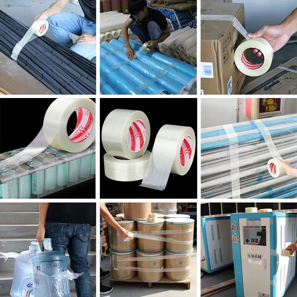 New Strong Stripes Fiberglass Tape High Temperature Resistance 25M Lithium Battery Pack Wrap Single-sided Insulation Tape
