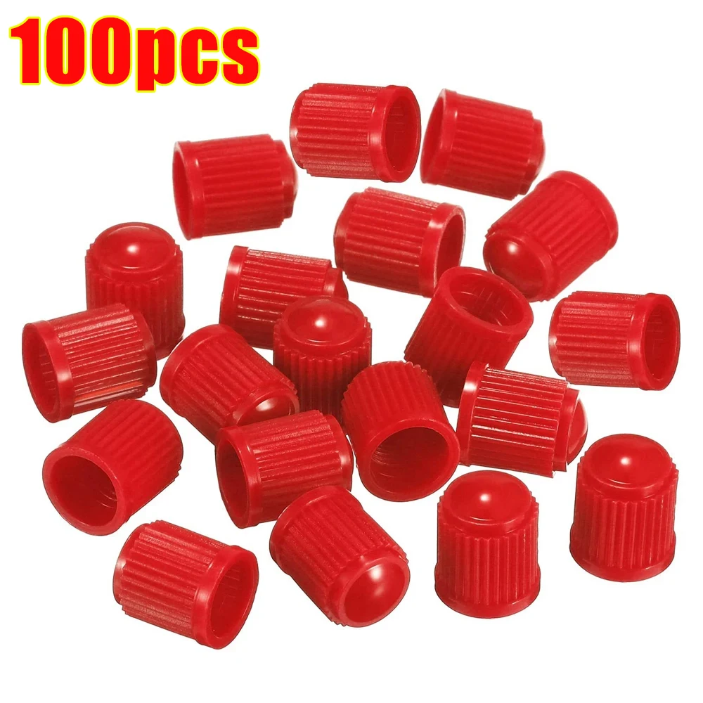 100-Pack Black Dome-Shaped Tire Valve Caps with O-Ring Seal