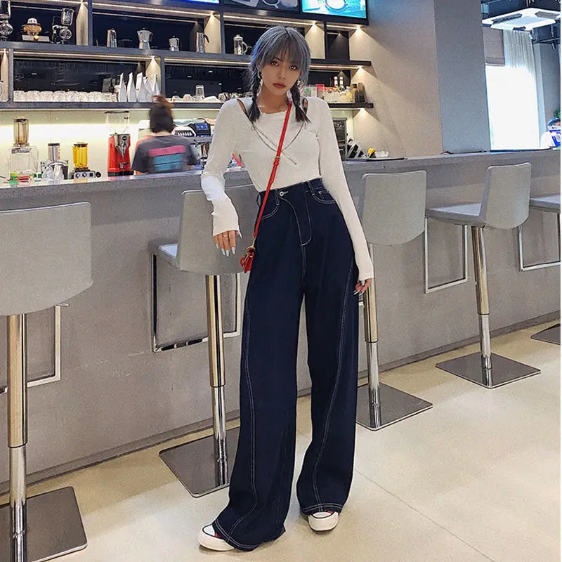 

Oversized Jeans Women Plus Size 5XL Harajuku Stylish Boyfriend Ins Design Teens Streetwear Fall Spring Chic Ladies Denim Trouser