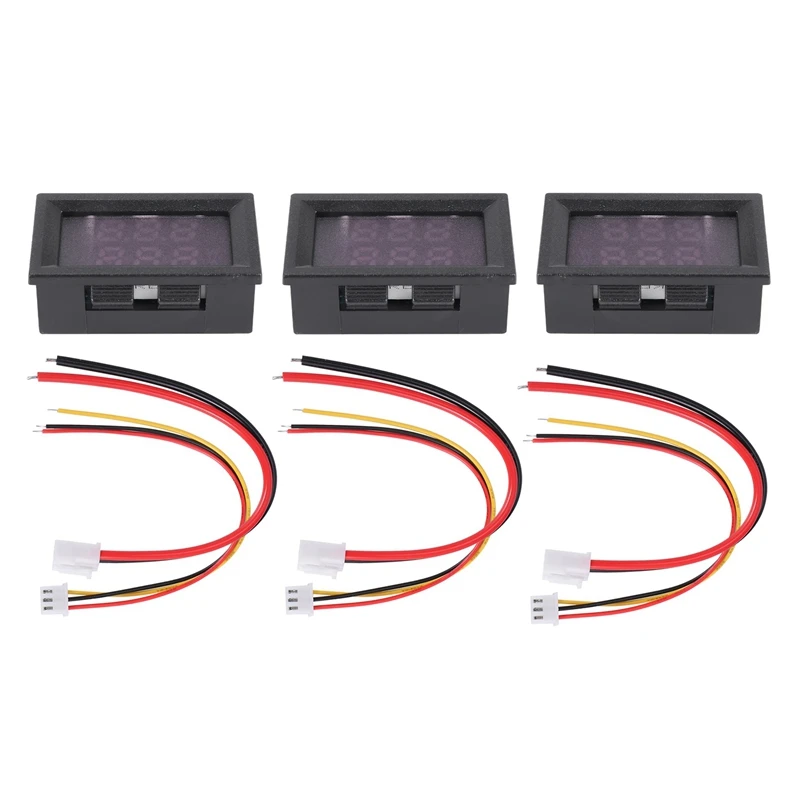 3Pcs Led Digital Dc 0-100V 10A Tensione Amp Volt Meter Panel Dual Voltmetro Amperometro Tester