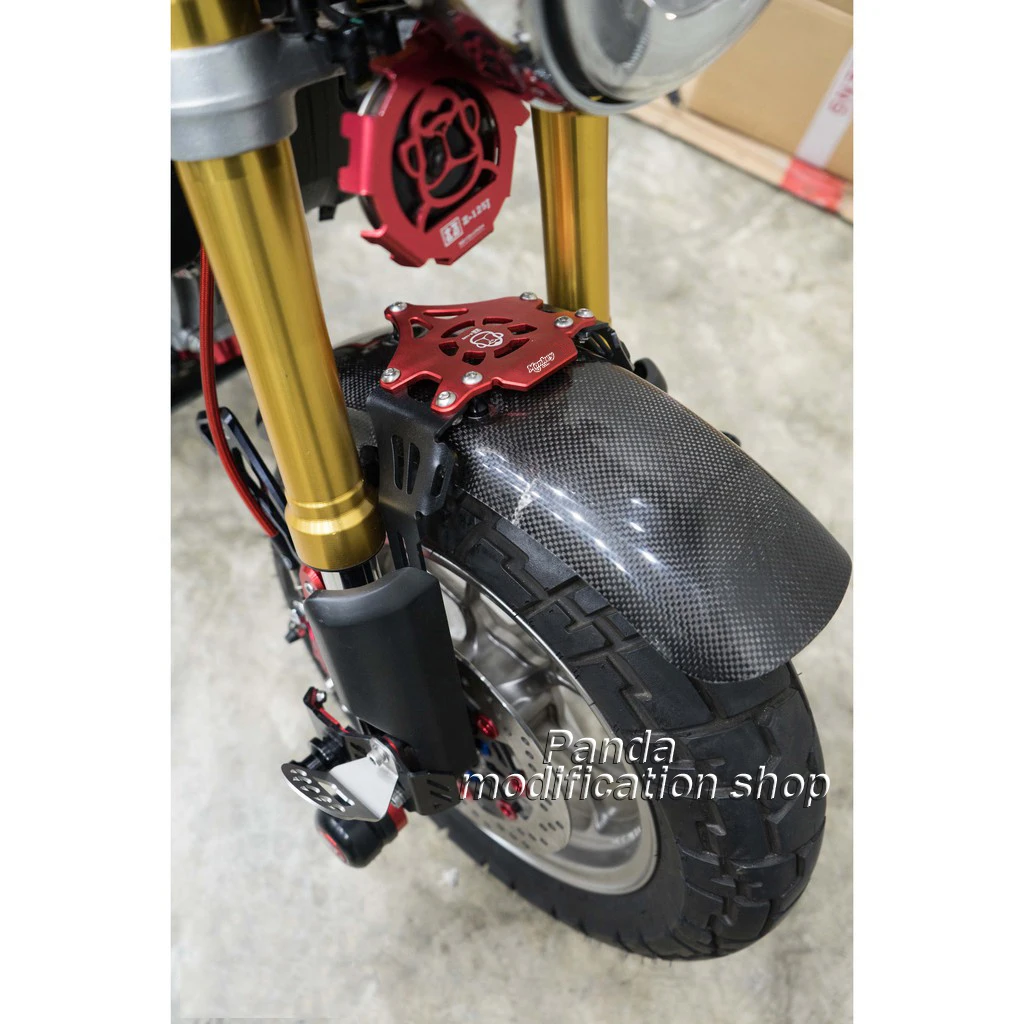 Compatible With MONKEY 125 2018-2024 CNC Lower Down Front Fender Tire  Hugger Mudguard Cover Bracket Holder (Silver - Main Image