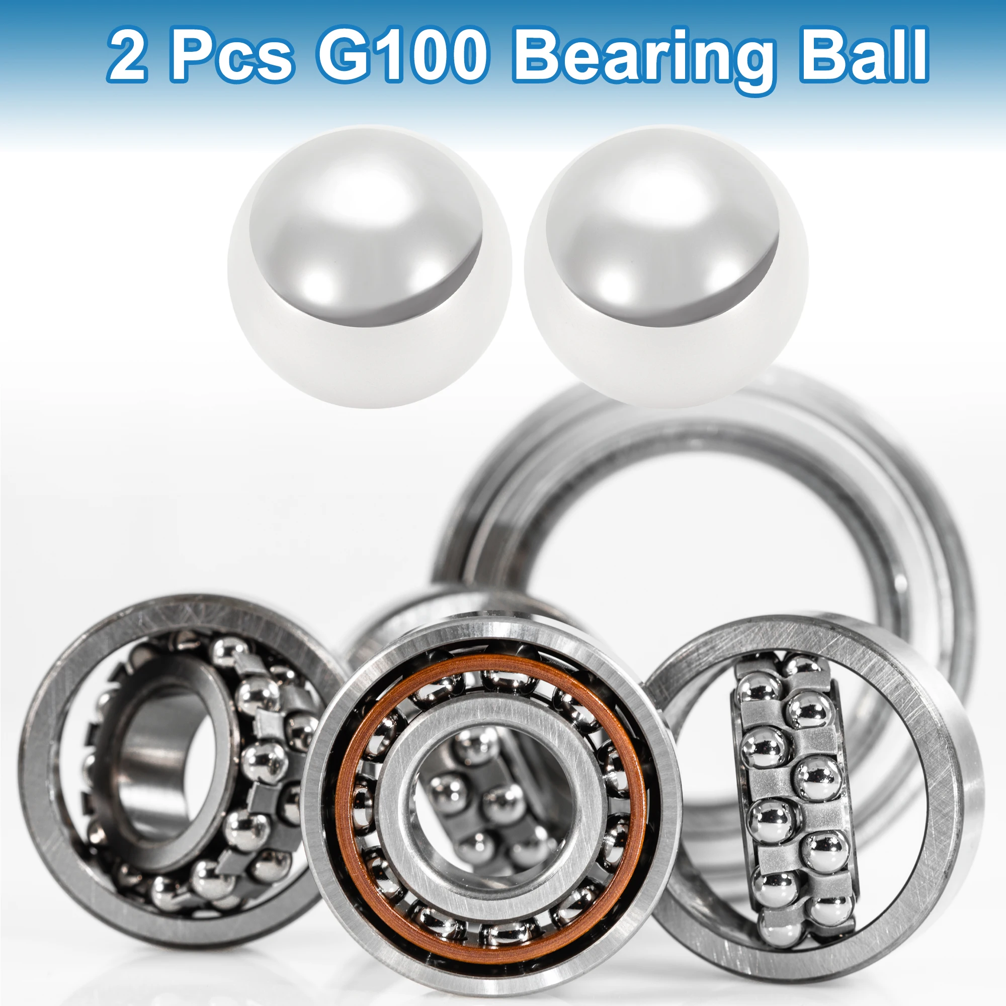 X Autohaux 39mm 베어링 볼 베어링 스틸 G100 정밀 볼 실버 톤 2개