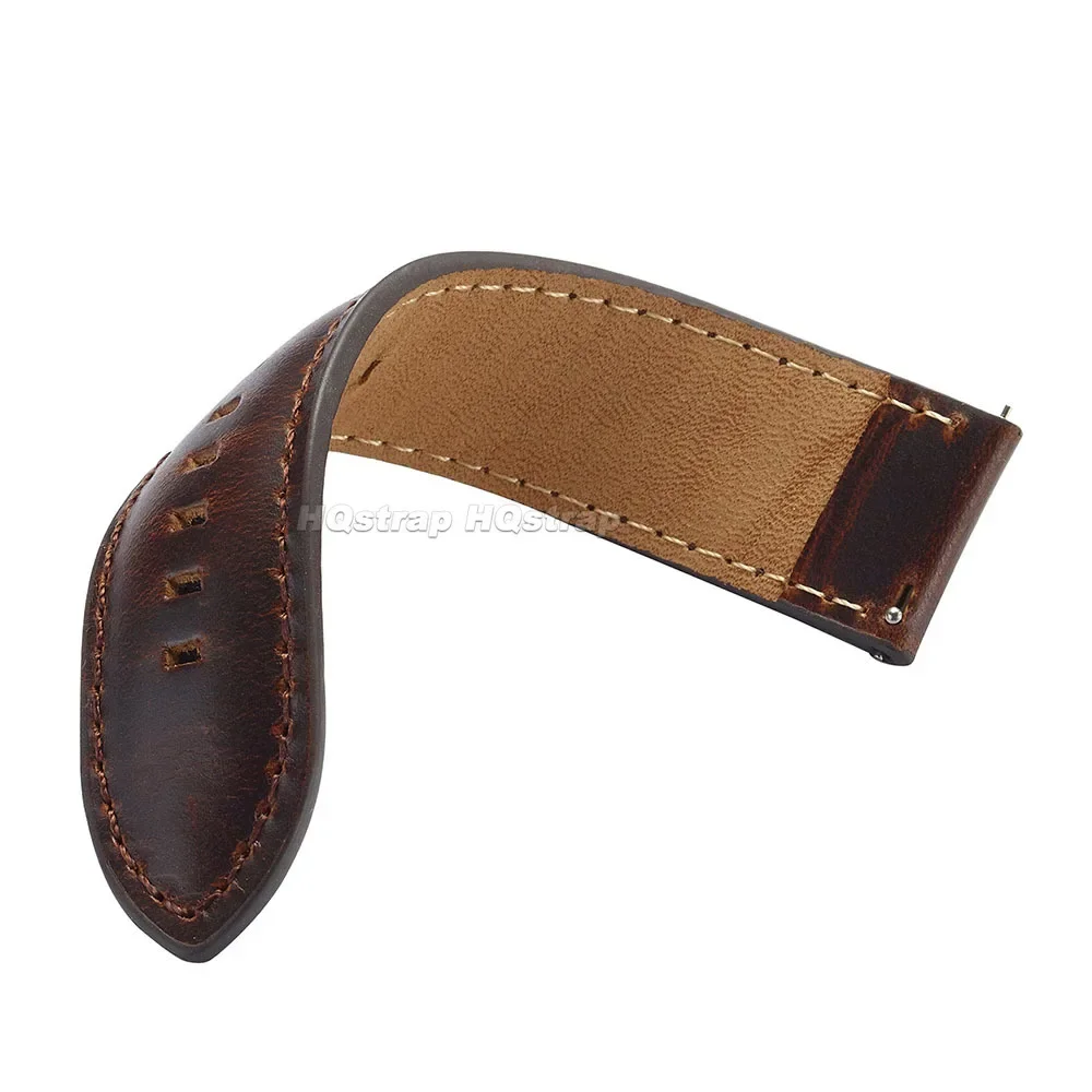 Handcrafted Brown Leather Quick Release Bracelet Wristband Accessory
