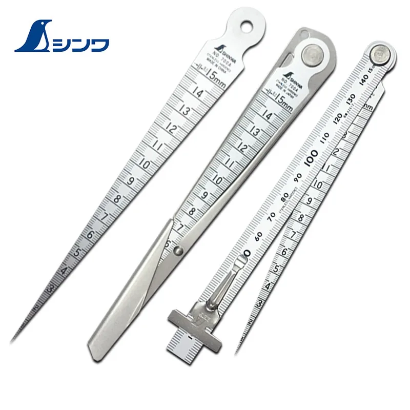 Shinwa Penguin Hole Ruler 1-15mm Clearance Ruler Inner Diameter Stainless Steel Feeler Gauge Conical Wedge Rule
