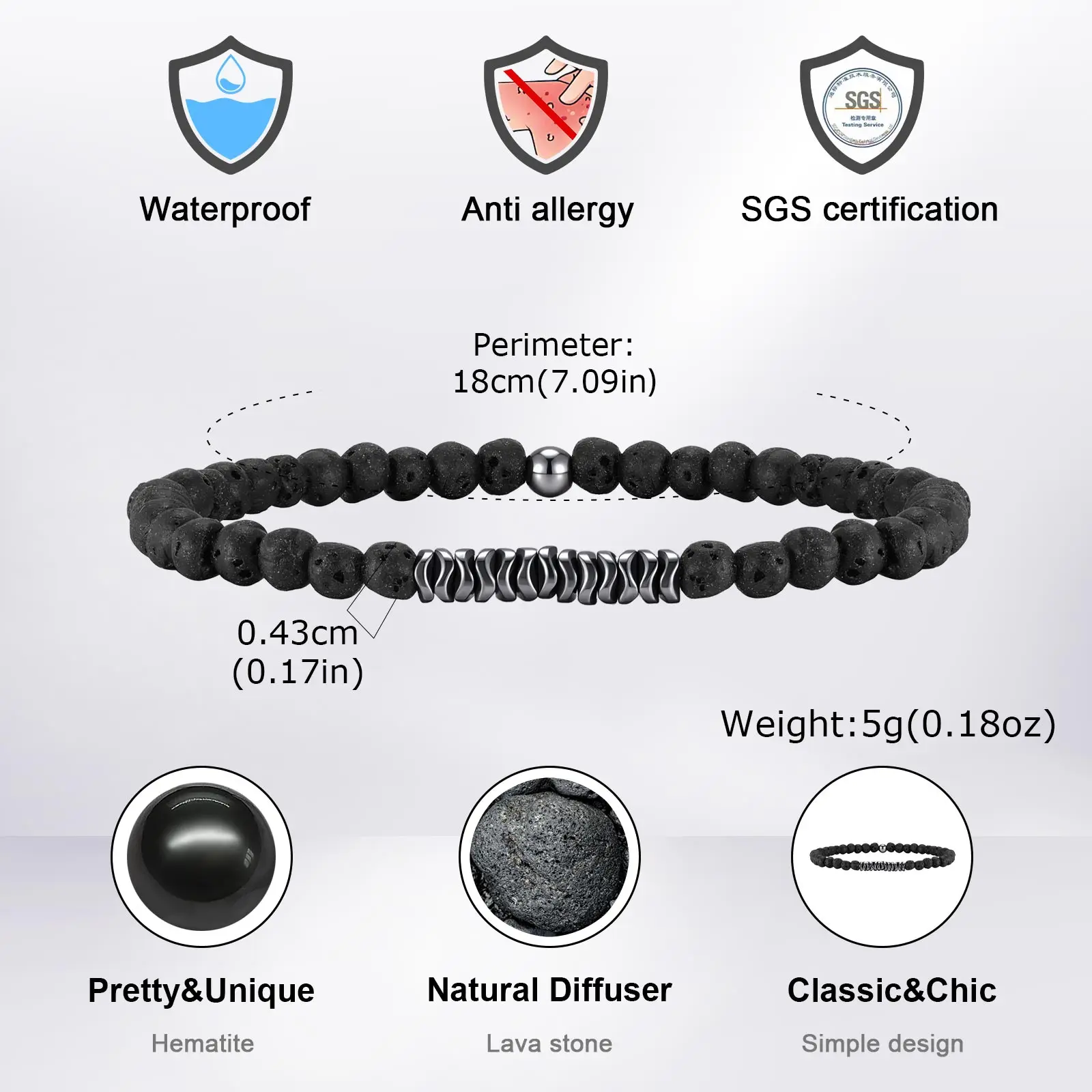 Einfache Naturstein-Perlenarmbänder für Männer 4mm Natürlicher Türkis Tigerauge Stein Elastisches Armband Mode Meditationsschmuck – Detail 9