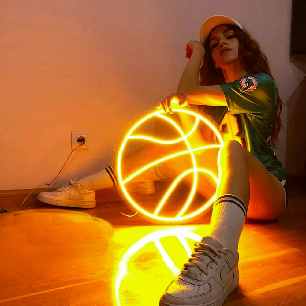 Basketball Neon Sign USB Custom Neon Sign Personalized Home Bedroom Sports game Room Master cave Wall Decoration Luminous Lights