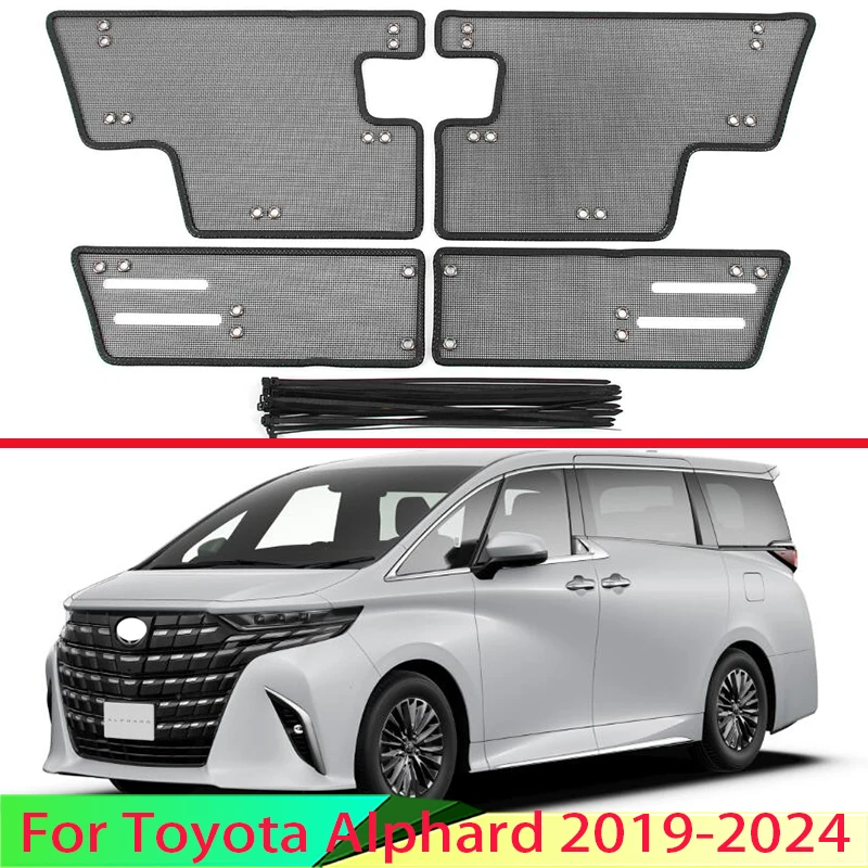 

Решетка передней решетки для Toyota Alphard 2019-2024, решетка передней решетки из нержавеющей стали, автомобильные аксессуары