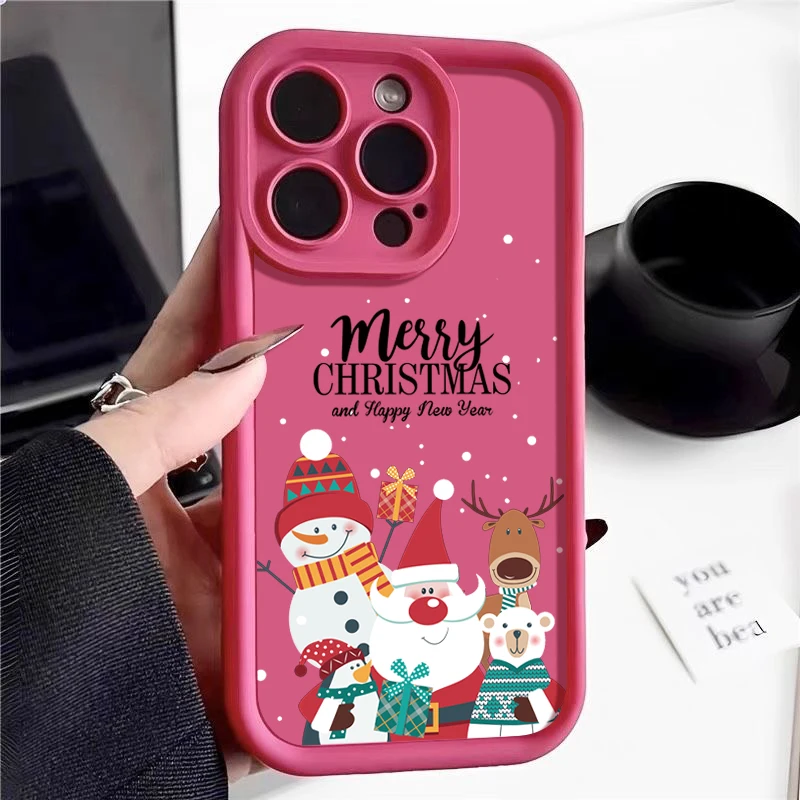 thumbnail image 1 of Funda de TPU con patrón navideño para iPhone, funda de teléfono de silicona suave a prueba de golpes para iPhone 16 Pro Max 15 14 Plus 13 12 11 Pro Max 7 8 XR X XS SE, 1 of 5
