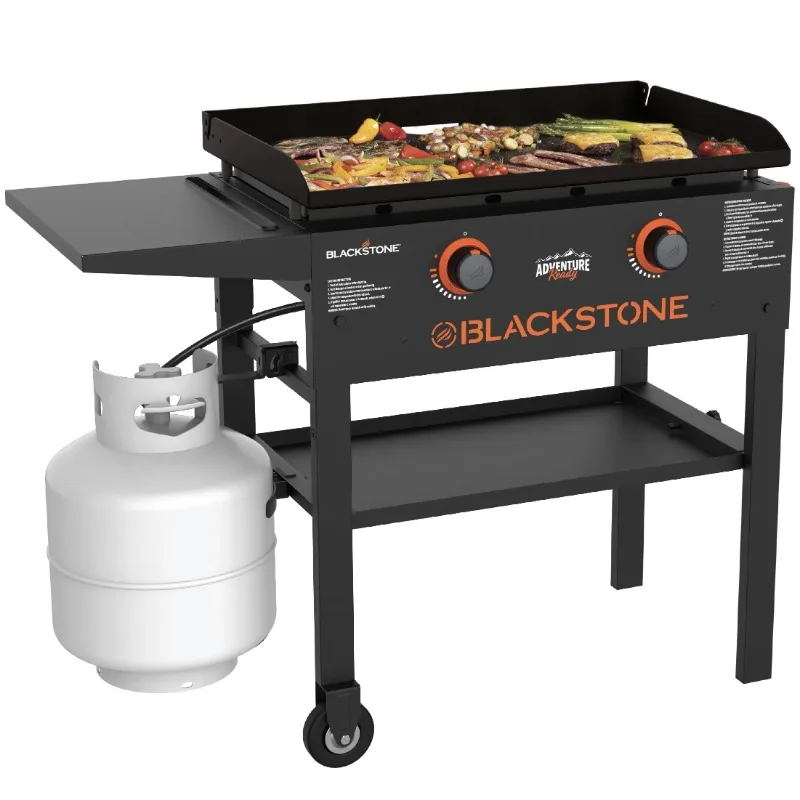 

Outdoor Grill with 2 Burner 28" Propane Griddle with Omnivore Griddle Plate