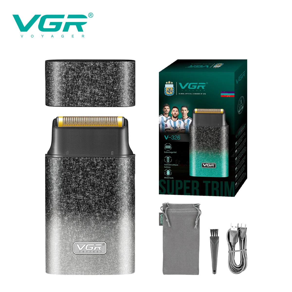 VGR V-326 새로운 왕복식 면도기 그라데이션 무광 바디 남성용 면도기 편리한 가정용 여행용 면도기 제모 및 미백 기기