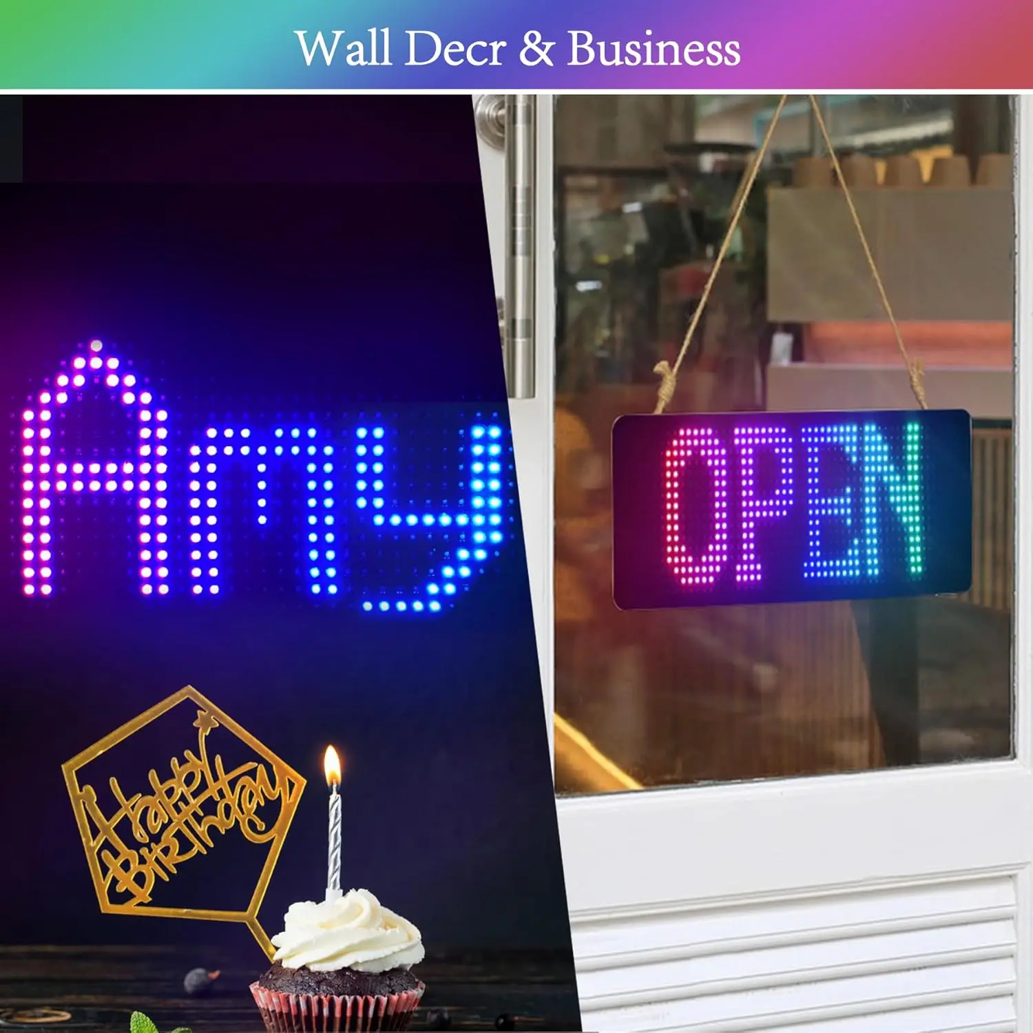 LED Car Sign Programmable LED Matrix Panel Flexible Screen Display Animation Scrolling Sign APP Control Shop Bar Party Festival