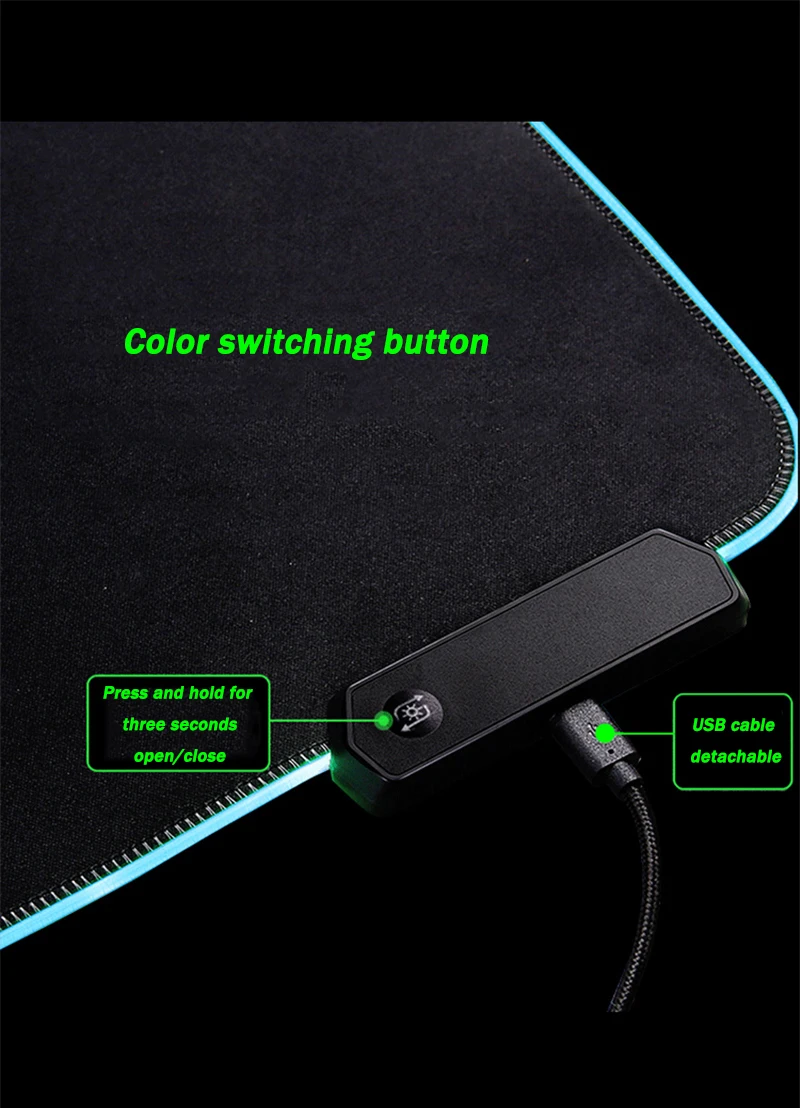 Tapis De Souris Gaming RGB Avec Charge Sans Fil Qi 15W - 800x300mm, 14 Effets LED, Étanche, Antidérapant | Pour Bureau Et Jeu