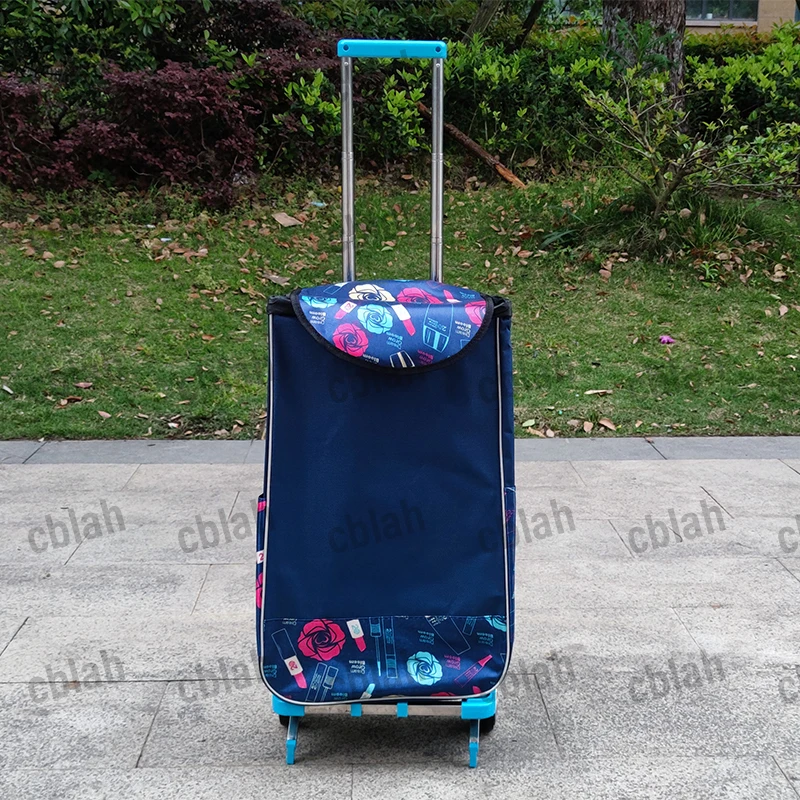 Stainless Steel Small Cart Portable Folding Luggage Cart Trailer