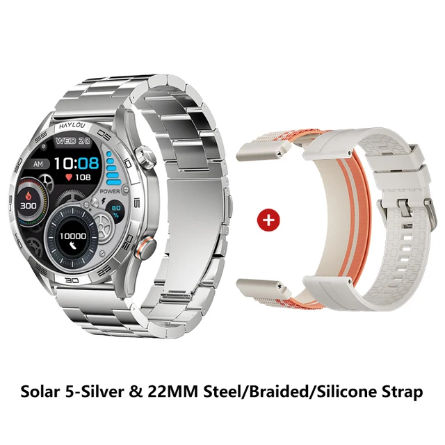 HAYLOU Solar 5 Voice Calling Smartwatch 1.58'' AMOLED Display 60Hz Smart Watch 24H Health Monitoring Sports Smartwatch for Men 24