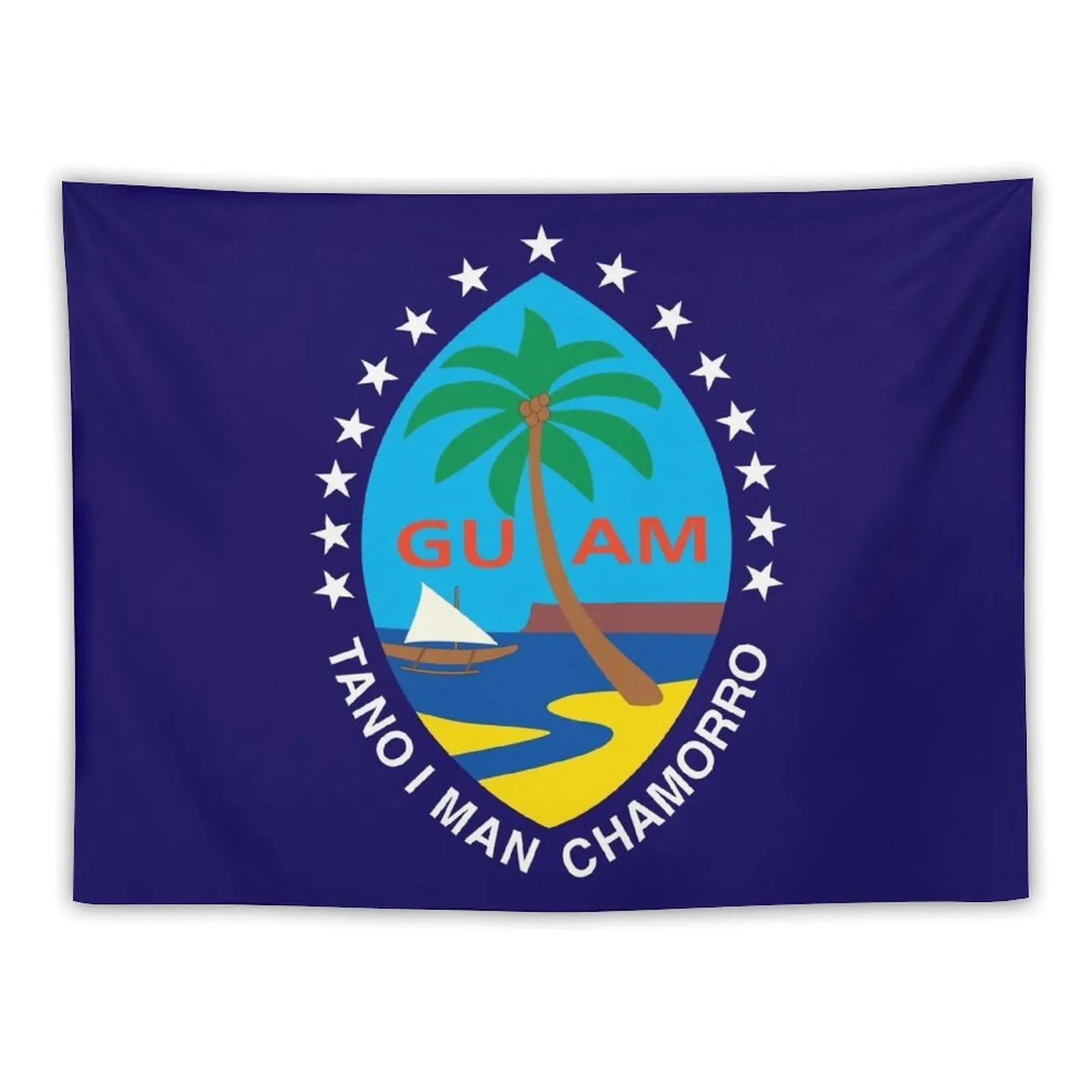 

Official Guam Color Seal with Stars Tapestry Christmas Decoration Anime Decor Tapestry