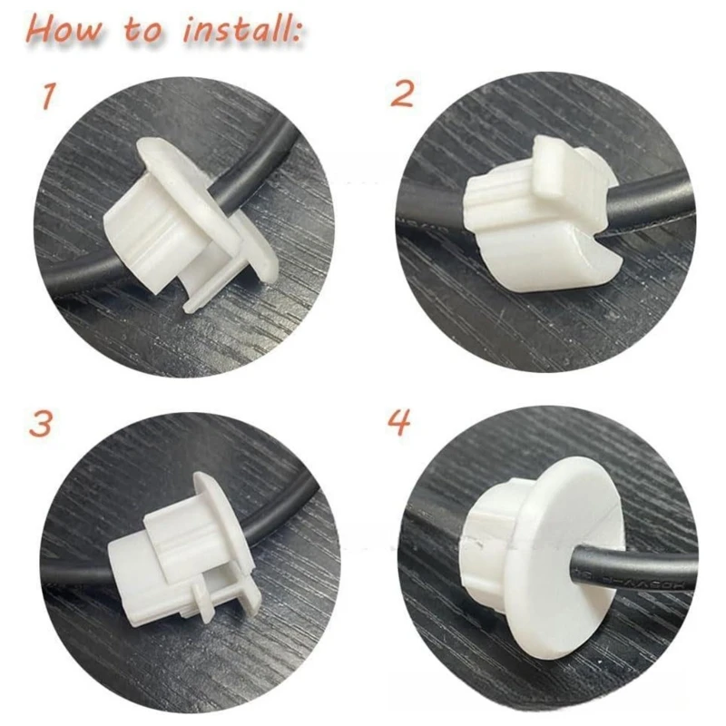 2/4pcs Cable Cord Grommets Wire Cable Hole Cover Computer Desk Plastic Grommets Table Wire Organizers for Arrange M4YD