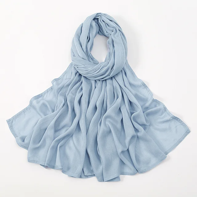 Châles en coton rayonne pour femmes musulmanes, Hijab Modal, écharpe unie, grande taille, Turban islamique, bandeau 190x85cm