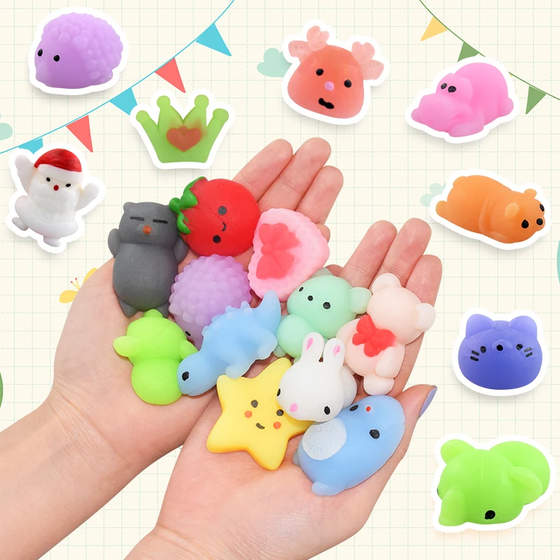 100pcs Squishies Squishy Toys Set for Kids Party Favors,Mini Kawaii Animals  Mochi Squishy Toy,Fidget Toys Packs,Stress Reliever Anxiety Toys for Boys &  Girls 