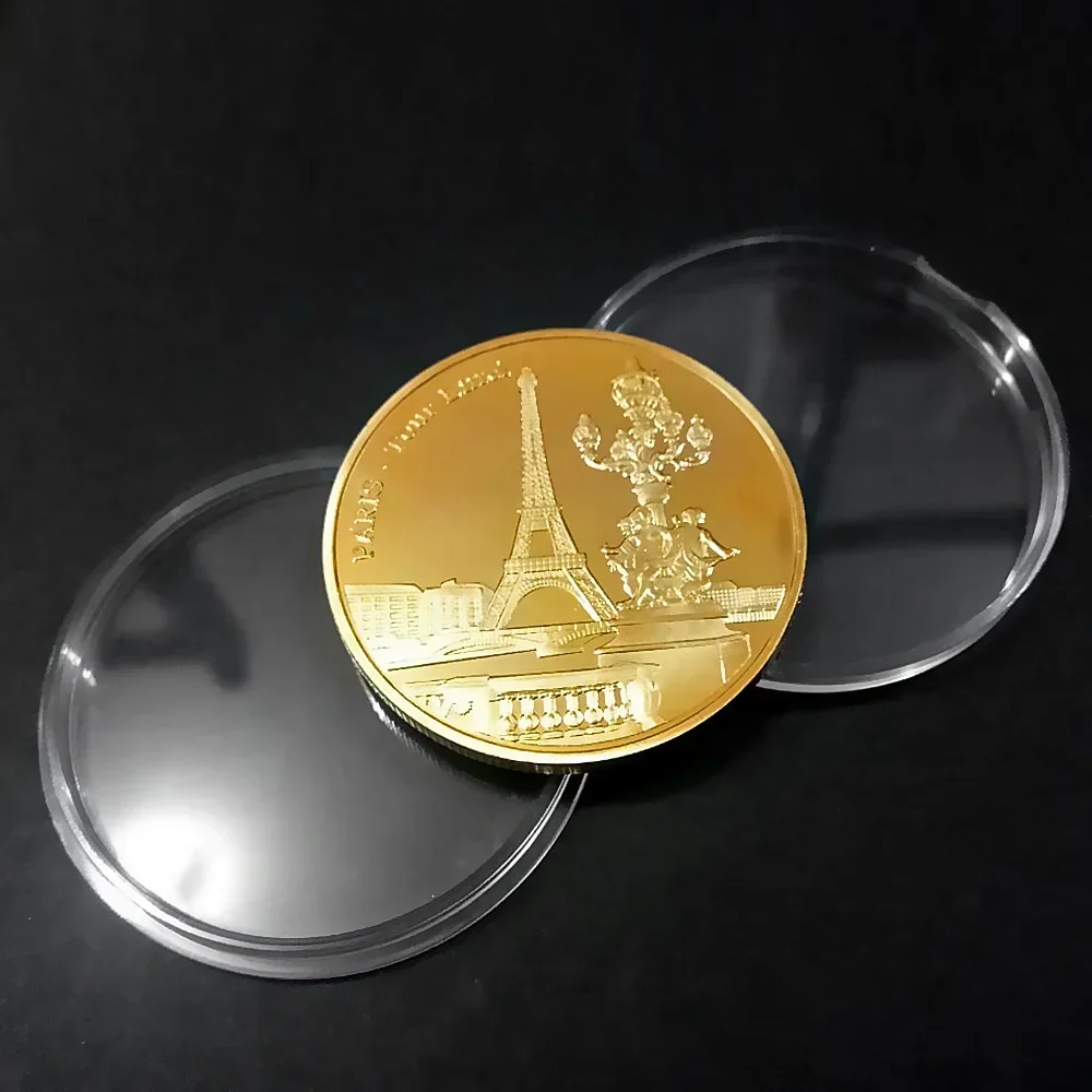 Description Picture 4 of itemParis Eiffel Tower Coin Travel Collection Commemorative Coins Non-Currency Souvenir Metal Collection Gift