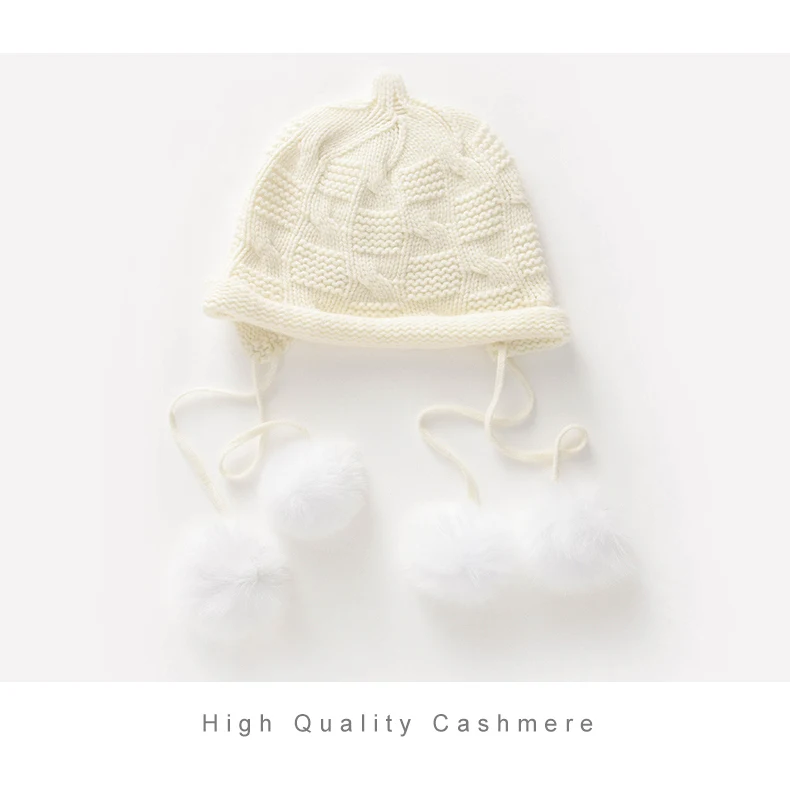 Gehörschutz Quaste Strickmütze 100% Kaschmir Neue Herbst Winter Vielseitig Warm Verdickt Kältebeständig Damenmütze – Detail 11