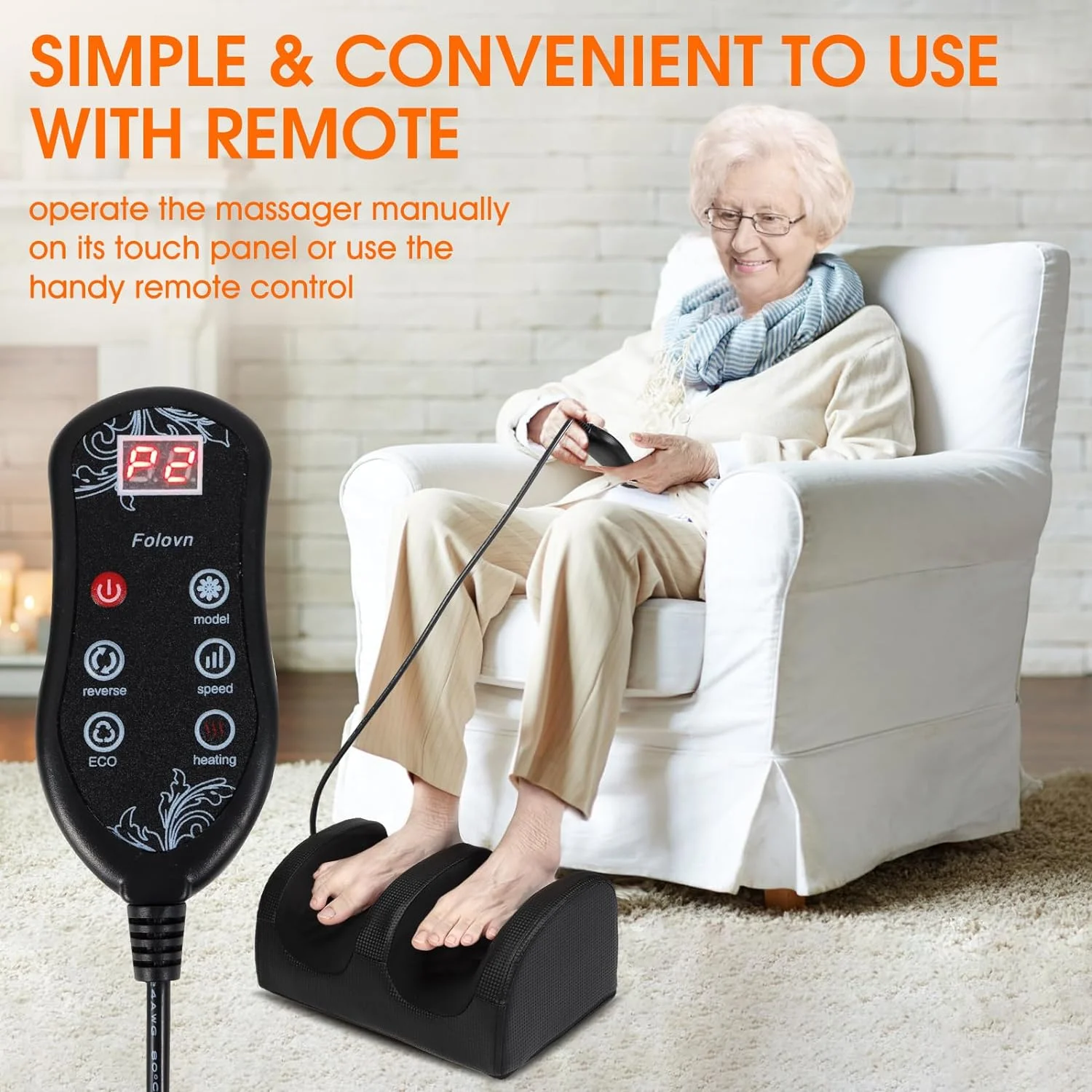 Electric Heated Foot Massager with Deep Tissue Shiatsu Roller