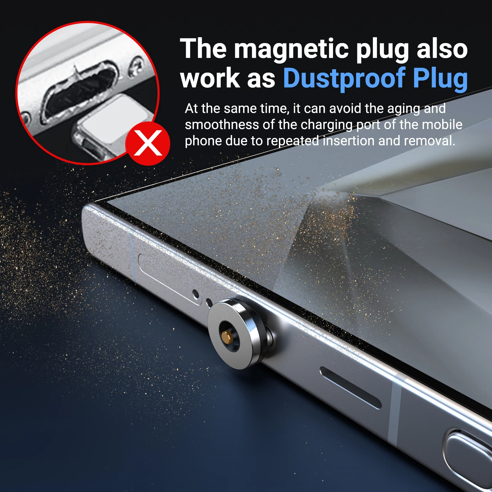 Enhanced Rotating Magnetic Charging Adapter with USB to Type-C Converter