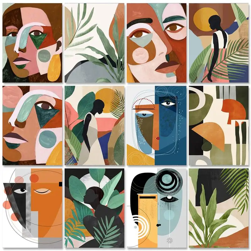 

PhotoCustom Abstract Paint by numbers Picture Markers by numbers Figure Painting numbers Adults crafts PAINTING DECOR