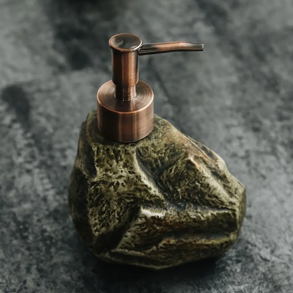 Imitation Stone Lotion Press Bottle Vintage Creative Hand Pump Liquid Container Reusable Empty Shampoo Dispenser Home