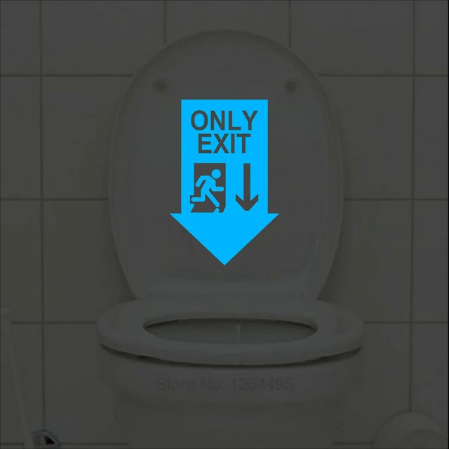 1pc Glow In The Dark Cartoon Graphic Toilet Lid Decal