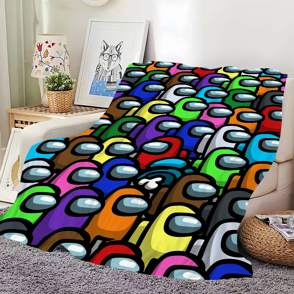 Game A-AmongES U-Us cool Blanket Skin friendly comfort warm soft plush blanket suitable sofa living room office bedroom 4