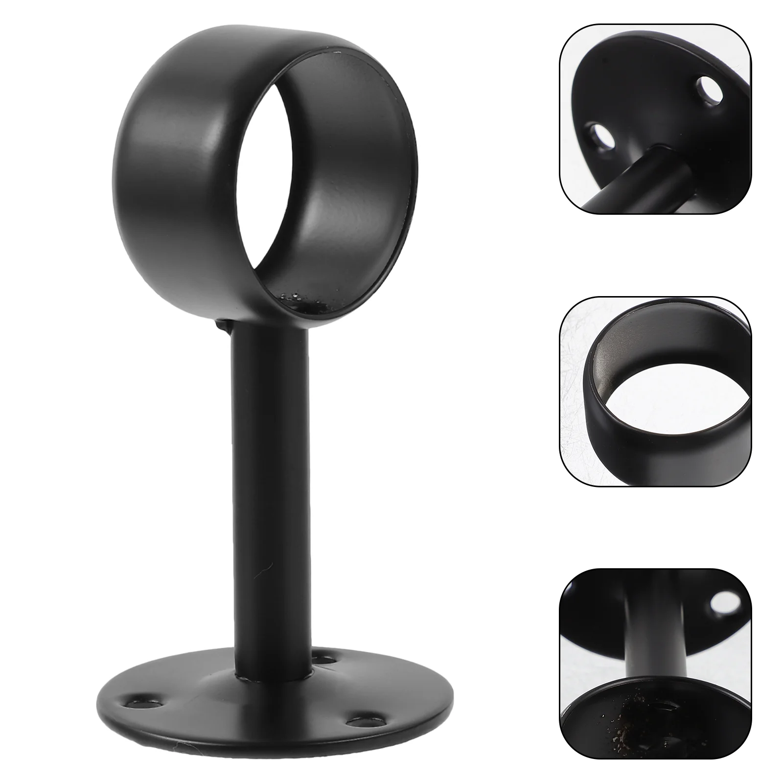 

4 Pcs Flange Seat Curtain Holders Hangers Pipeline Wall Mount Rod Stainless Steel Brackets for Rods Hooks