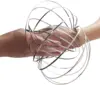 Flow Ring Spinner Ring Arm Toy Geometric Magic 3D Bracelet Spring Fidget Ring Rainbow Metal Circles Toys for Stress Relief Kids 3