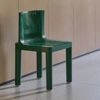 Retro Plastic Dining Chair Stackable Molded Chair Mid-Century Modern Accent Seating for Kitchen & Living Room Decor
