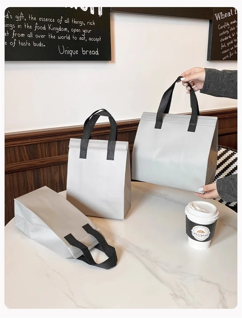 Insulated Tote Bag 🛍️ Grey Non-Woven Insulated Tote Bags – 10pcs Reusable Thermal Fabri... - SKU ITB01511 - UGI Pac...