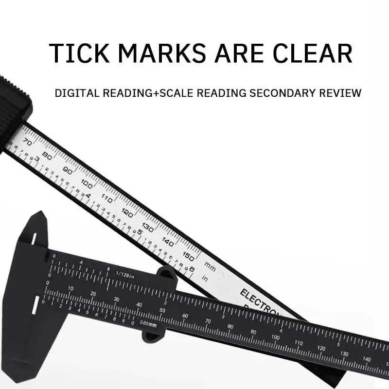 Digital Display Plastic Vernier Caliper - Mini 0-150mm Measuring Tool for StudentsText Games & Small Object Measurement