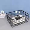 1 PC Black Iron Storage Basket Storage Basket Multifunctional Wire Mesh Desktop Storage Organizer for Home Wicker Supplies 3