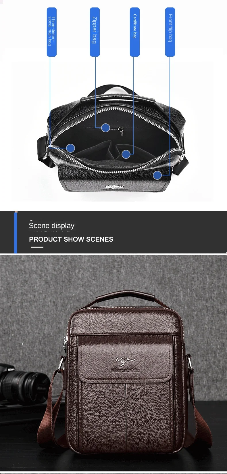 New Men's Bag Retro Shoulder Bag for Husband Fashion Handbag Leisure Crossbody Bags Luxury Designer Bag Father's Day Gift
