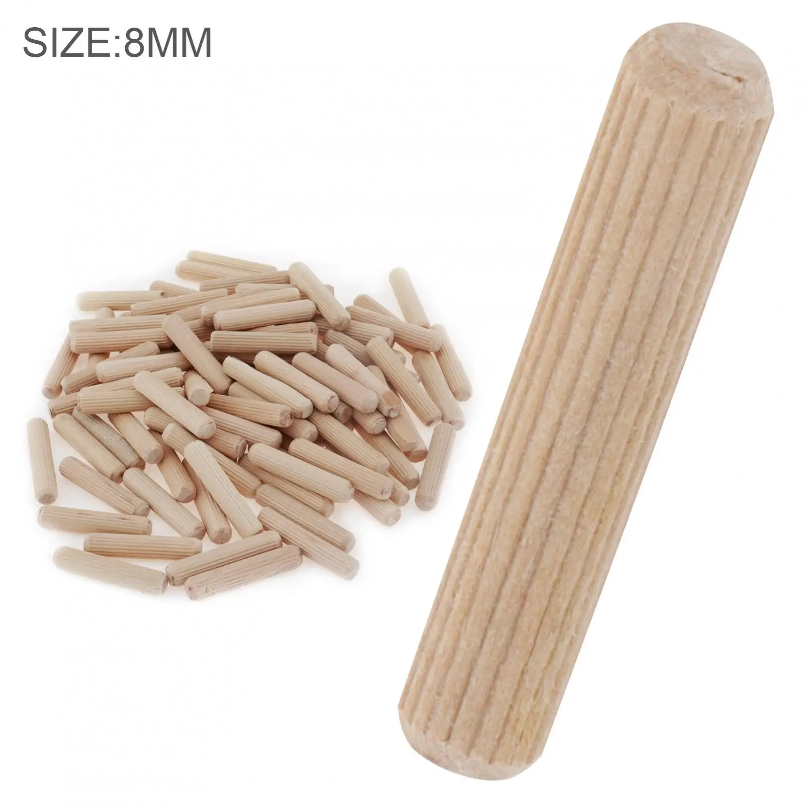 8 mm x 32 mm houten deuvelpennen gegroefde pluggen pluggen afgeschuinde