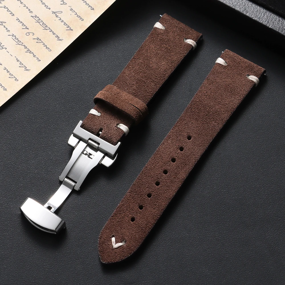Premium Suede Leather Watch Strap in Multiple Sizes - Universal Fit Bracelet