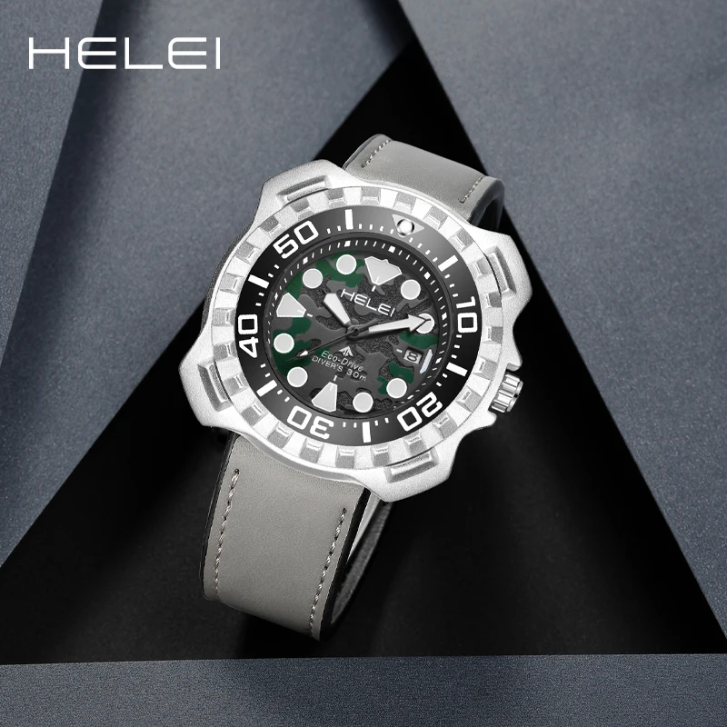 HELEI wrist guards sports men's watches men's luxury watches original fashion quartz wristwatch waterproof luminous wristwatch