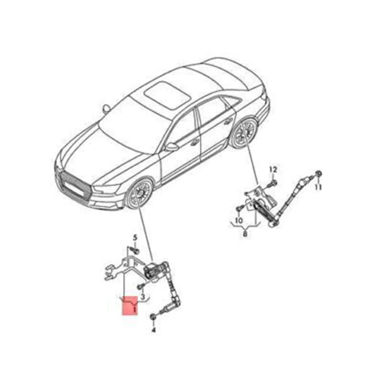 

Front Left Headlight Level Sensor for Audi Body Height Sensor