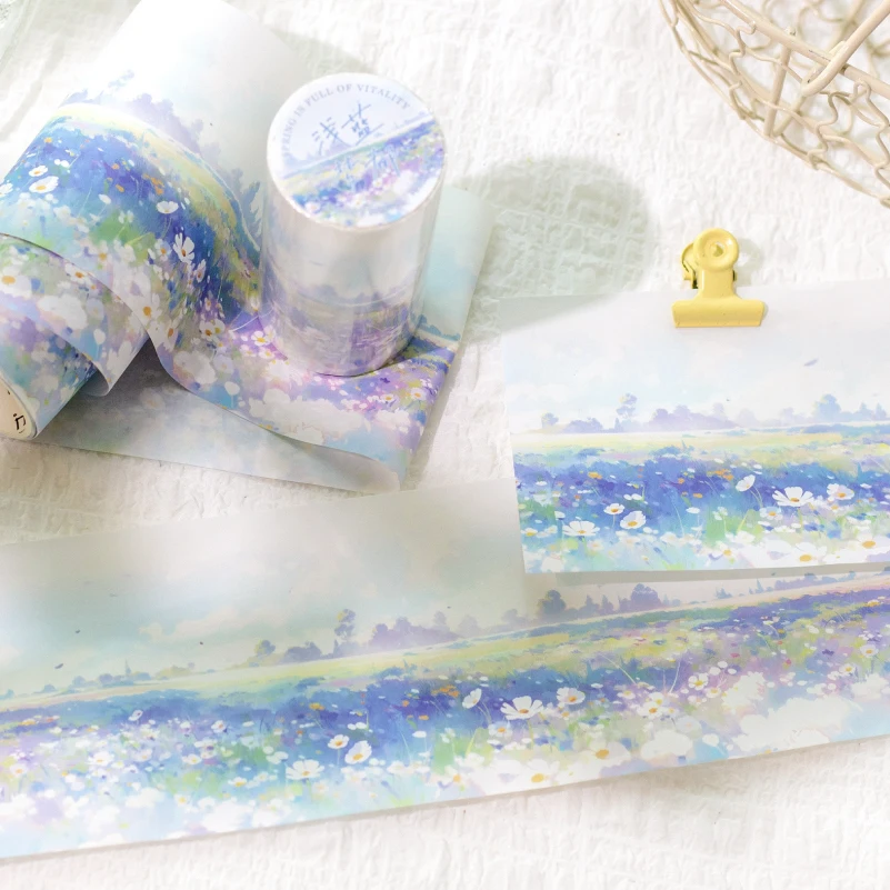 Yoofun 7.4x200cm Spring Floral Washi Tape Flower Washi Masking Tape Decorative Tape For DIY Art Craft Diary Scrapbooking 6