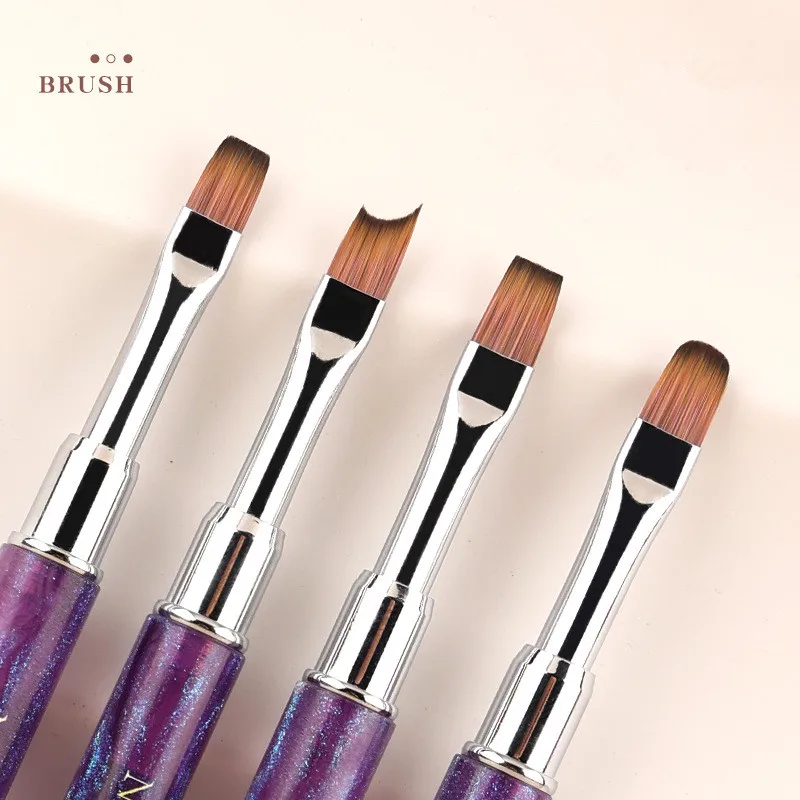 1PC Gel Brush Oval & Flat UV Gel Nail Art Brush Professional Design Brushes Salon Home DIY Manicure 4