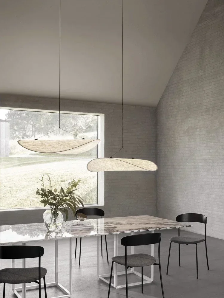 Nordic Wabi Sabi Pendant Lamp for Bedroom Living Dining Home Decoration Designer Scandinavian White Led Hanging Chandelier Light 4