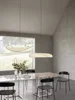 Nordic Wabi Sabi Pendant Lamp for Bedroom Living Dining Home Decoration Designer Scandinavian White Led Hanging Chandelier Light 4