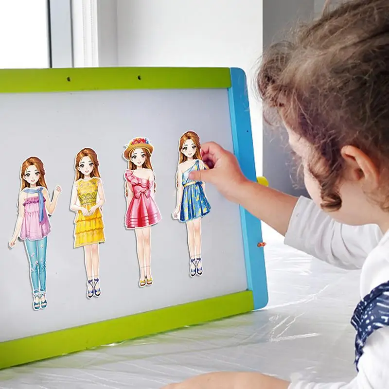 Magnetic Doll Dress Up Kits Reusable Sticker Dress Up Doll Activity Book Doll Pretend Play Toy For Kids Aged 3 To 12 Birthday 4