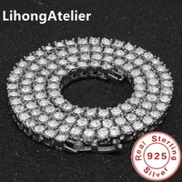 Nouveau collier en argent Sterling 925, collier de Tennis en Zircon Aaa de 6mm, adapté aux femmes et aux hommes, bijoux cadeau 2
